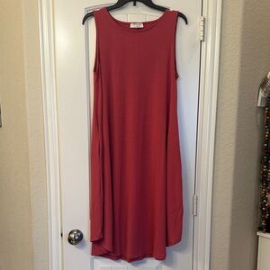 Zenana Sleeveless Rose Midi Dress with Pockets